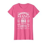 Las Leyendas Nacen en Mayo de 1963-61 Años Cumpleaños Camiseta, Mujer, Rosa Jaspeado, S