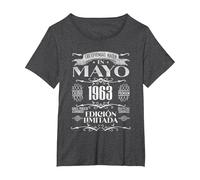 Las Leyendas Nacen en Mayo de 1963-61 Años Cumpleaños Camiseta, Mujer Tallas Grandes, Jaspeado Oscuro, 5XL Grande
