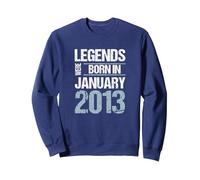 Las Leyendas Nacieron en enero de 2013 Cumpleaños Sudadera, Unisex para Adultos, Azul Marino, L