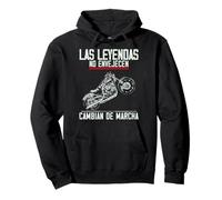 Las Leyendas no Envejecen Motero Biker Motorista Moto Hombre Sudadera con Capucha