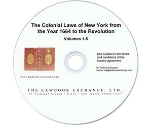 Las leyes coloniales de Nueva York. DVD de búsqueda del trabajo de 5 volúmenes. [Solo DVD]