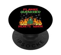 Las llamas apagaron corazones cálidos apagando incendios en Navidad PopSockets PopGrip Adhesivo