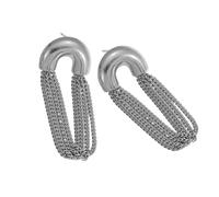 Las Lonjas Largas Colgan Los Pendientes Con Múltiples Detalles De La Cadena Materiales Acero Inoxidable Versátiles Para Trajes Nocturnos Casuales Aretes Caída La Capa Capa