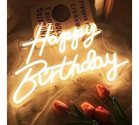 Las luces de neón de cumpleaños se pueden reutilizar con luces de neón LED blancas cálidas para decorar la fiesta nocturna con operación USB para decorar el Fondo de la fiesta con 5v, 16.5 "* 11