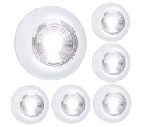 Las Luces táctiles de 6 Piezas se adhieren, 2.7 Las Luces de Empuje de LED de batería Redonda para el Armario, los gabinetes, los mostradores, la Cocina, la despensa, estantes, la iluminación DEC
