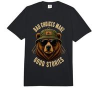 Las Malas Decisiones Hacen Que Las Buenas Historias Sean Divertidas, un Oso de Campamento Vintage Comfort Colors Adult Heavyweight T-Shirt