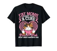 Las mamás de Gato LaPerm luchan contra el ronroneo de Cura para el cáncer de Mama Rosa 2026 Camiseta