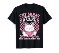 Las mamás del Gato Blanco luchan contra un ronroneo de Cura para el cáncer de Mama Rosa 2026 Camiseta
