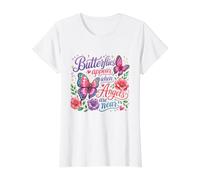 Las Mariposas aparecen Cuando los ángeles están Cerca de la Mariposa Conmemorativa Camiseta gráfica económica