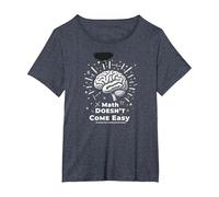 Las matemáticas Son difíciles, Pero también Eres un Poder Cerebral Inspirador Camiseta, Mujer Tallas Grandes, Azul Jaspeado, 5XL Grande