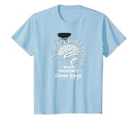 Las matemáticas Son difíciles, Pero también Eres un Poder Cerebral Inspirador Camiseta, Niños, Azul Bebé, 8 años