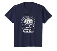 Las matemáticas Son difíciles, Pero también Eres un Poder Cerebral Inspirador Camiseta, Niños, Azul Marino, 2 años