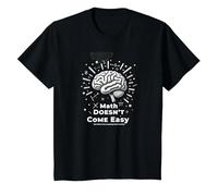 Las matemáticas Son difíciles, Pero también Eres un Poder Cerebral Inspirador Camiseta, Niños, Negro, 4 años