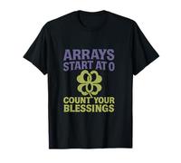Las Matrices comienzan en 0 Count Your Blessings Retro Code Camiseta