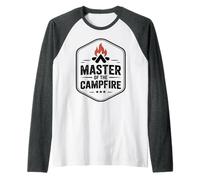 Las Mejores Amigas de Retro Master of Campfire para Acampar en la montaña y Hacer Senderismo Camiseta Manga Raglan