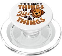 Las Mejores Cosas de la Vida no Son Cosas Golden Retriever PopSockets PopGrip para MagSafe