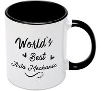 Las mejores tazas de café de mecánico de automóviles del mundo, taza de café novedosa, taza de té de cerámica con impresión de doble cara para mamá, papá, amigo, esposa, esposo, regalo de 11 oz