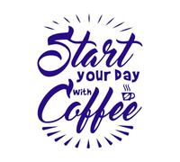 Las mejores tipografías de citas sobre café Calcomanías de pared de PVC 40x51.3cm Personalización personalizada Azul oscuro