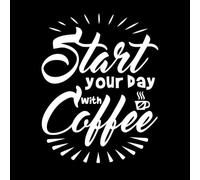 Las mejores tipografías de citas sobre café Calcomanías de pared de PVC 64x82.1cm Decoración artística Blanco