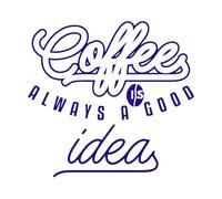 Las mejores tipografías de citas sobre café Pegatinas de pared de papel adhesivo 42x44.5cm Impermeable Azul oscuro