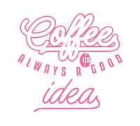 Las mejores tipografías de citas sobre café Pegatinas de pared de papel adhesivo 54.6x57.9cm No se cae Rosa
