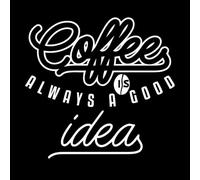 Las mejores tipografías de citas sobre café Pegatinas de pared de papel adhesivo 67.2x71.2cm Personalización personalizada Blanco