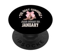 Las Mejores Vaqueras Nacen en enero, Regalo de cumpleaños Occidental PopSockets PopGrip Adhesivo
