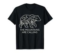 Las montañas están Llamando - Line Art Forest - Oso de Senderismo Camiseta