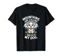 Las montañas están Llamando y mi Perro también lo es la Aventura Retro Camiseta