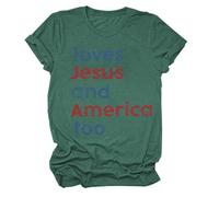 Las mujeres aman y América también camisa Ella es una buena chica ama y América también 4 de julio patriótica Día de la Independencia Camiseta de las señoras, verde, L