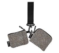 Las mujeres cambian Cartera Cartera Carcasas delgadas mujeres planas tarjeta crédito monedero monedero con cremallera moneda bolsillo para señoras Niñas 2 unids, Patrón de leopardo moderno, 4.13"(L) x