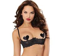 Las mujeres de Dreamgirl Bochornoso Noches de copa abierta estante sujetador, Negro, 32