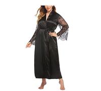 Las Mujeres De Gran Tamaño Batas De Vestido, Túnica De Seda V-V-Kimono Suelto Ropa De Dormir Impresión Albornoz Ropa De Dormir Damas Bata De Dormir Bata De Las