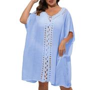 Las mujeres de manga media longitud suéter más tamaño viscosa musulmana vestido de las mujeres para la oración, azul celeste, talla única