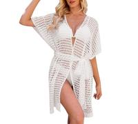 Las mujeres de manga media longitud suéter más tamaño viscosa musulmana vestido de las mujeres para la oración, Blanco, XL