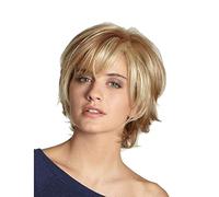 Las mujeres de moda del pelo pelucas europeas sin cola peluca de cabello profunda recta corta para afroamericana,Oro