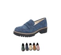 Las Mujeres Dicen Mocasines, Mocasines de Suela Gruesa, Mocasines cómodos con Suela Que Pasa (Blue,37)