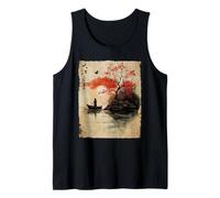 Las Mujeres japonesas y el árbol de Cerezo en Flor de Madera japonés Camiseta sin Mangas
