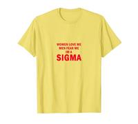 Las Mujeres me aman Los Hombres me temen Soy un Hombre Sigma - Alpha Introvert Camiseta, Hombre, Limón, M