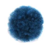Las mujeres negras corto Kinkys rizado sintético afros puf cordón cola de caballo extensión para afro bun extensión de pelo Ponytail Extension (BLUE)