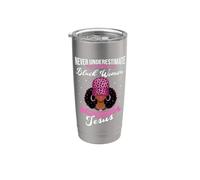 Las mujeres negras creen en Jesús cristiano afroamericano Vaso térmico de acero inoxidable de doble pared