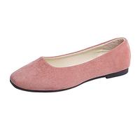 Las mujeres sólidas de gran tamaño se desliza en plana comodidad plana casual solo zapatos zapatos de lona de las señoras, Rosa., 39 EU