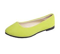 Las mujeres sólidas de gran tamaño se deslizan en plana comodidad plana casual solo zapatos O zapatos de mujer 41, Verde claro., 37 EU