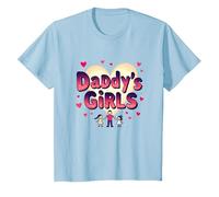 Las niñas de papá: Impresionante como el Amor Familiar de mis Hijas Camiseta, Niños, Azul Bebé, 2 años
