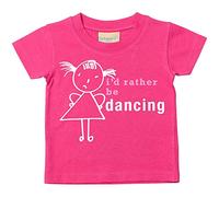 Las niñas I 'd Rather BE Dancing camiseta para bebé disponible en tamaños 0 - 6 meses a 14 - 15 años hija Stick persona rosa rosa Talla:18-24 meses