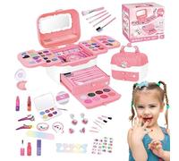 Las niñas juegan a maquillarse, jugar a maquillarse - Juego de vestir princesas lavables - Juego de maquillaje para niños con espejos para cumpleaños, Navidad, juego de maquillaje de juguete para niño