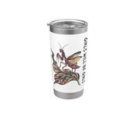 Las niñas serán niñas mantis religiosa estilizada arte de la naturaleza Vaso térmico de acero inoxidable de doble pared