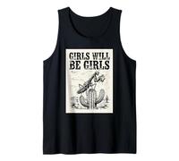 Las niñas serán niñas Mantis Rezando Cactus Desert Camiseta sin Mangas