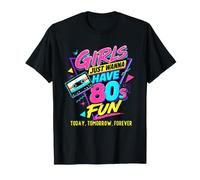 Las niñas Solo Quieren divertirse en los 80, Fiesta de Halloween Retro y Vintage Camiseta