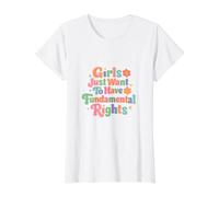 Las niñas Solo Quieren Tener Feminista Fundamental en Derechos Humanos Camiseta gráfica económica, Mujer, Blanco, XL